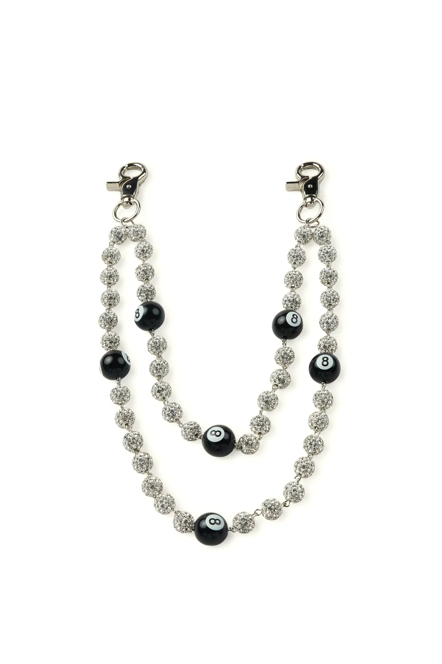 8Ball Silver/Black Wallet Chain