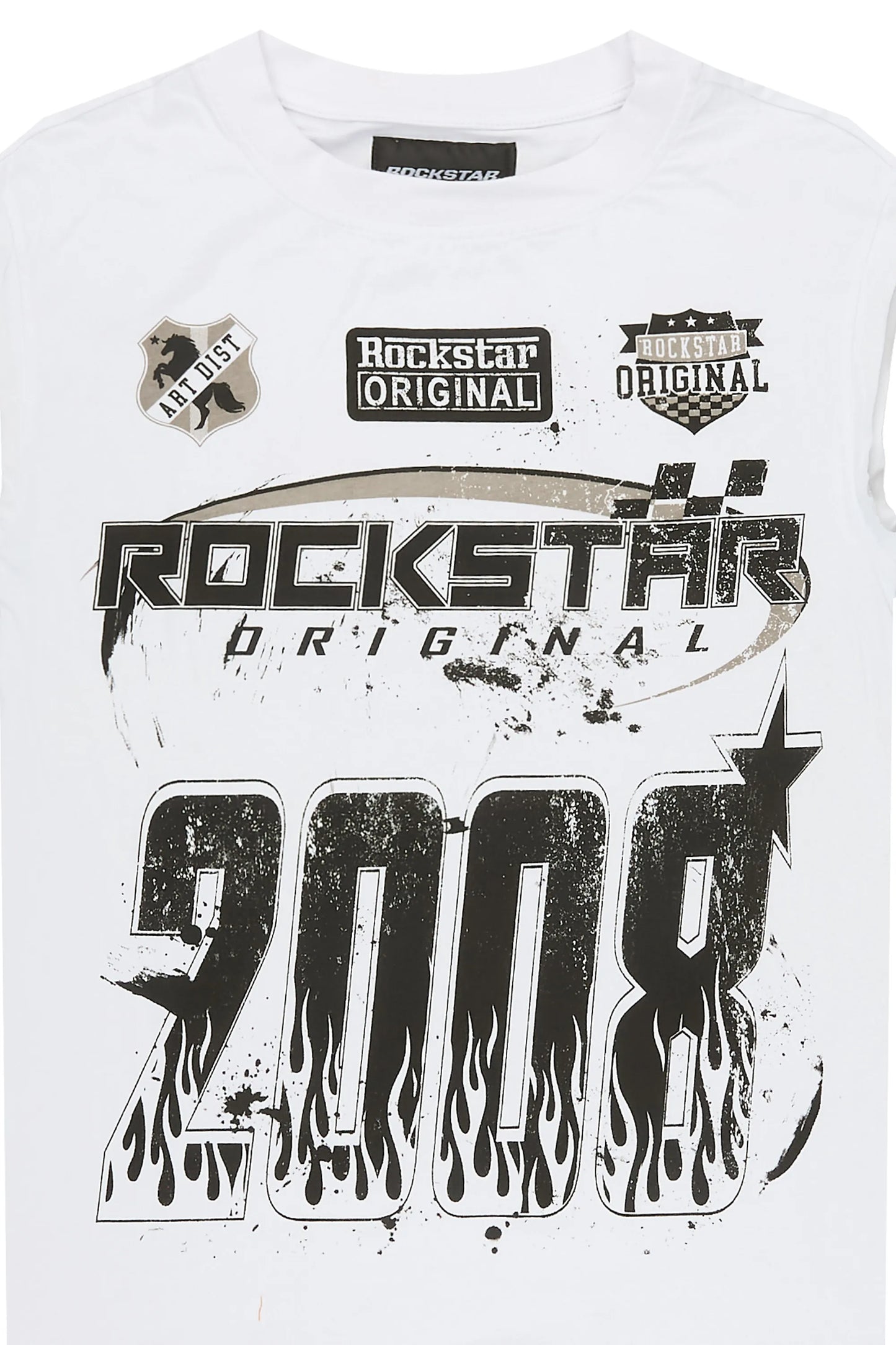 Boys Amos White Cut Off T-Shirt