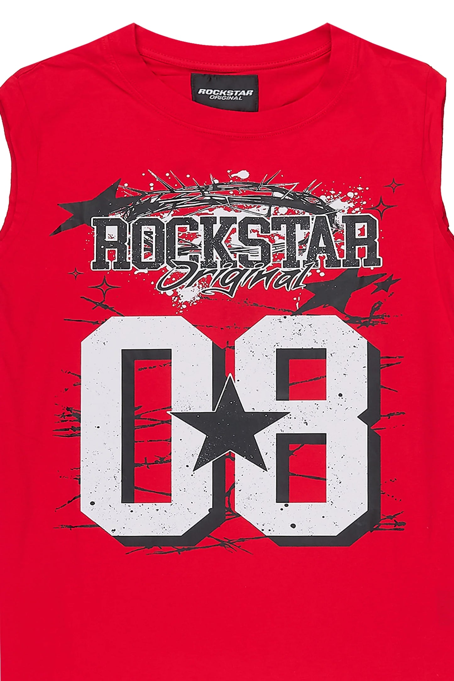Boys Allstar Red Cut Off Graphic T-Shirt