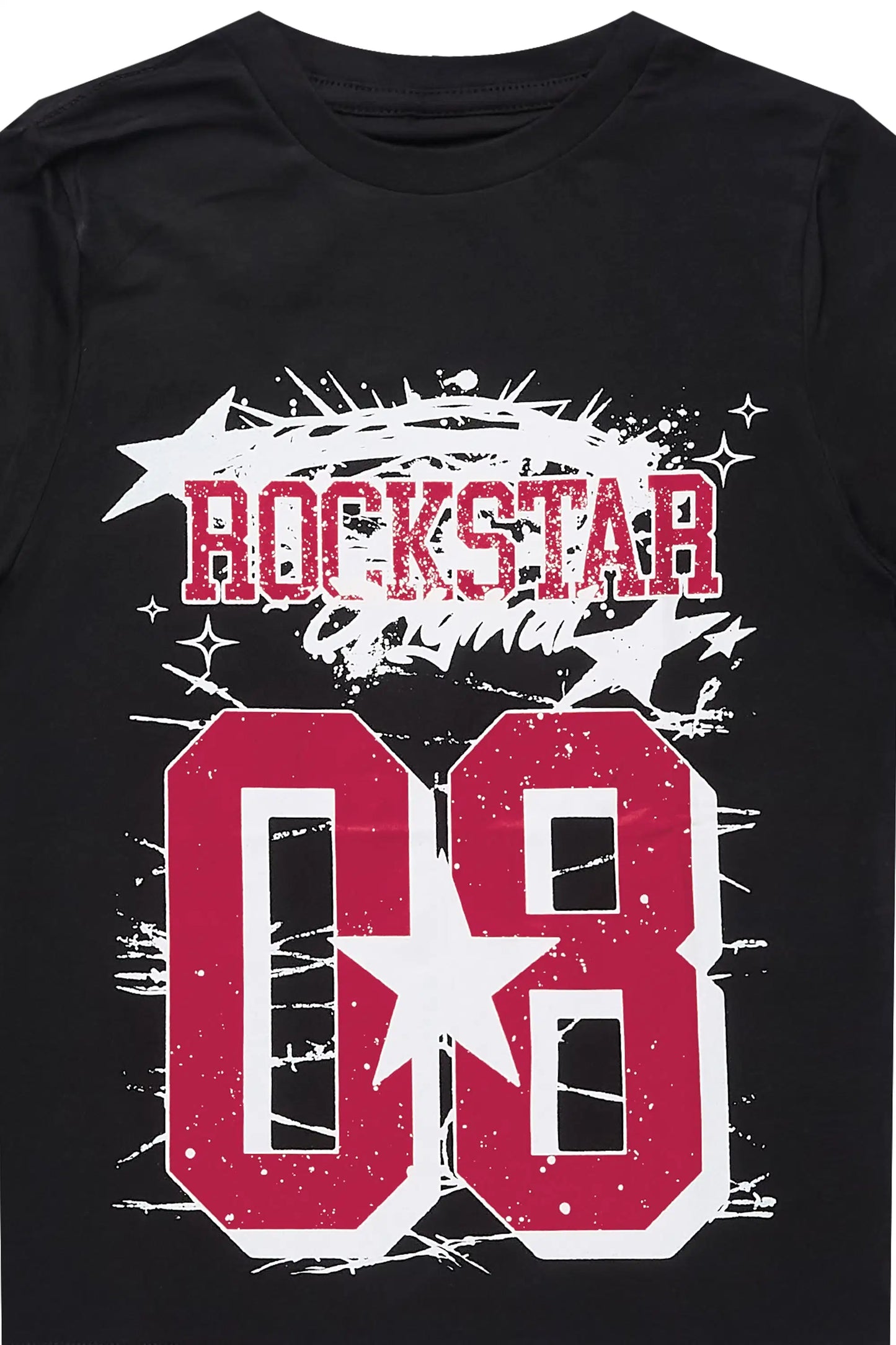 Boys Allstar Black/Burgundy Graphic T-Shirt
