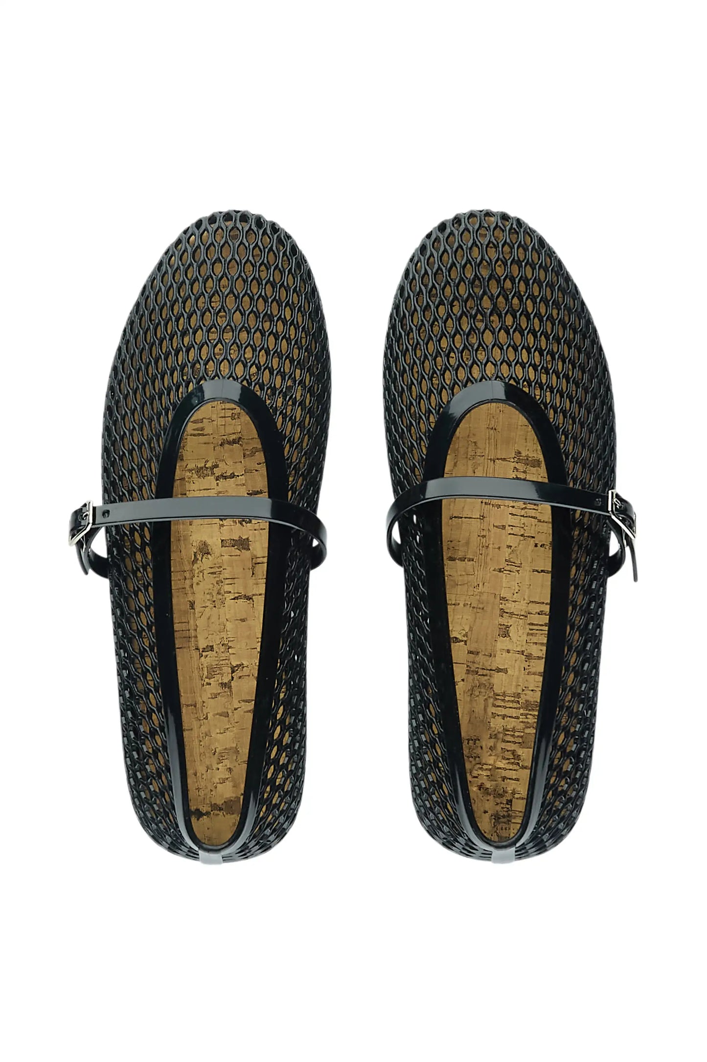 Anelis Black Jelly Mesh Ballet Flats