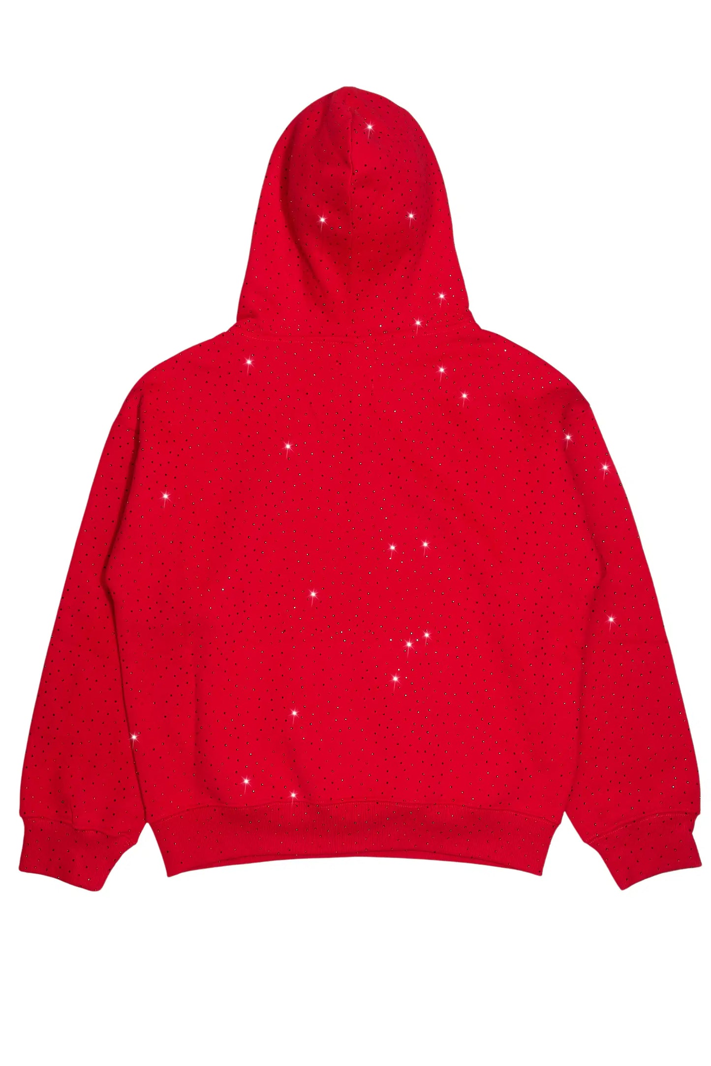 Andros Red Rhinestone Oversized Hoodie