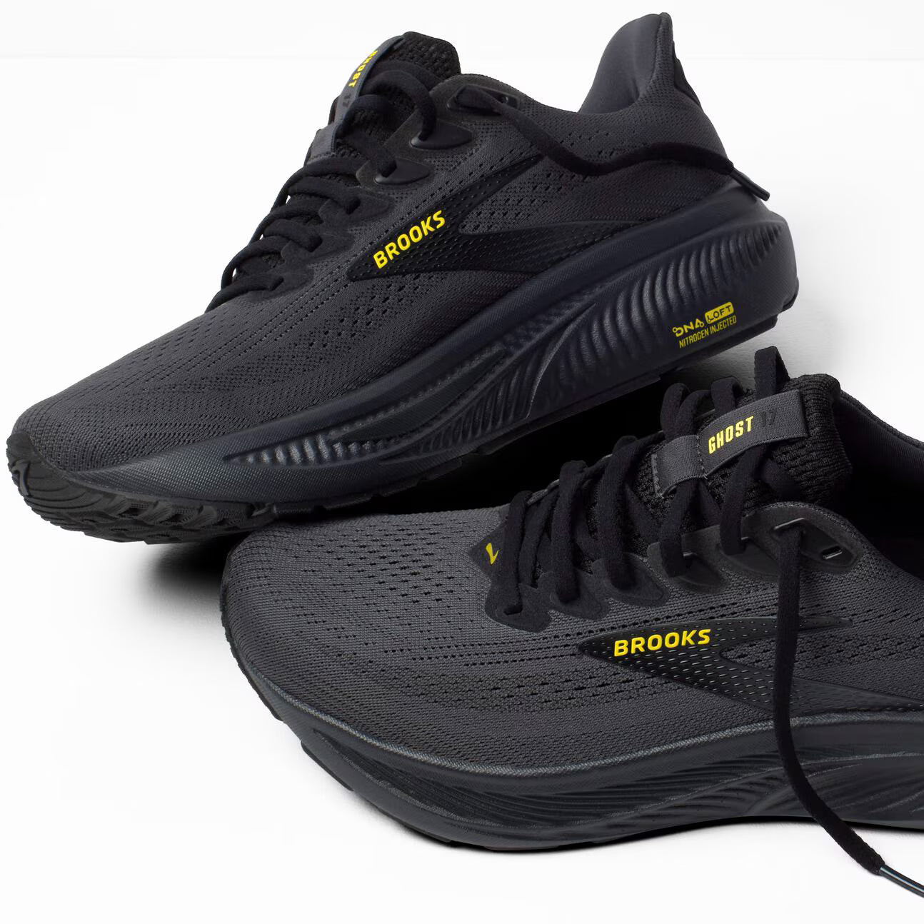 Brooks Men's Ghost 17 - Ebony/Black/Yellow