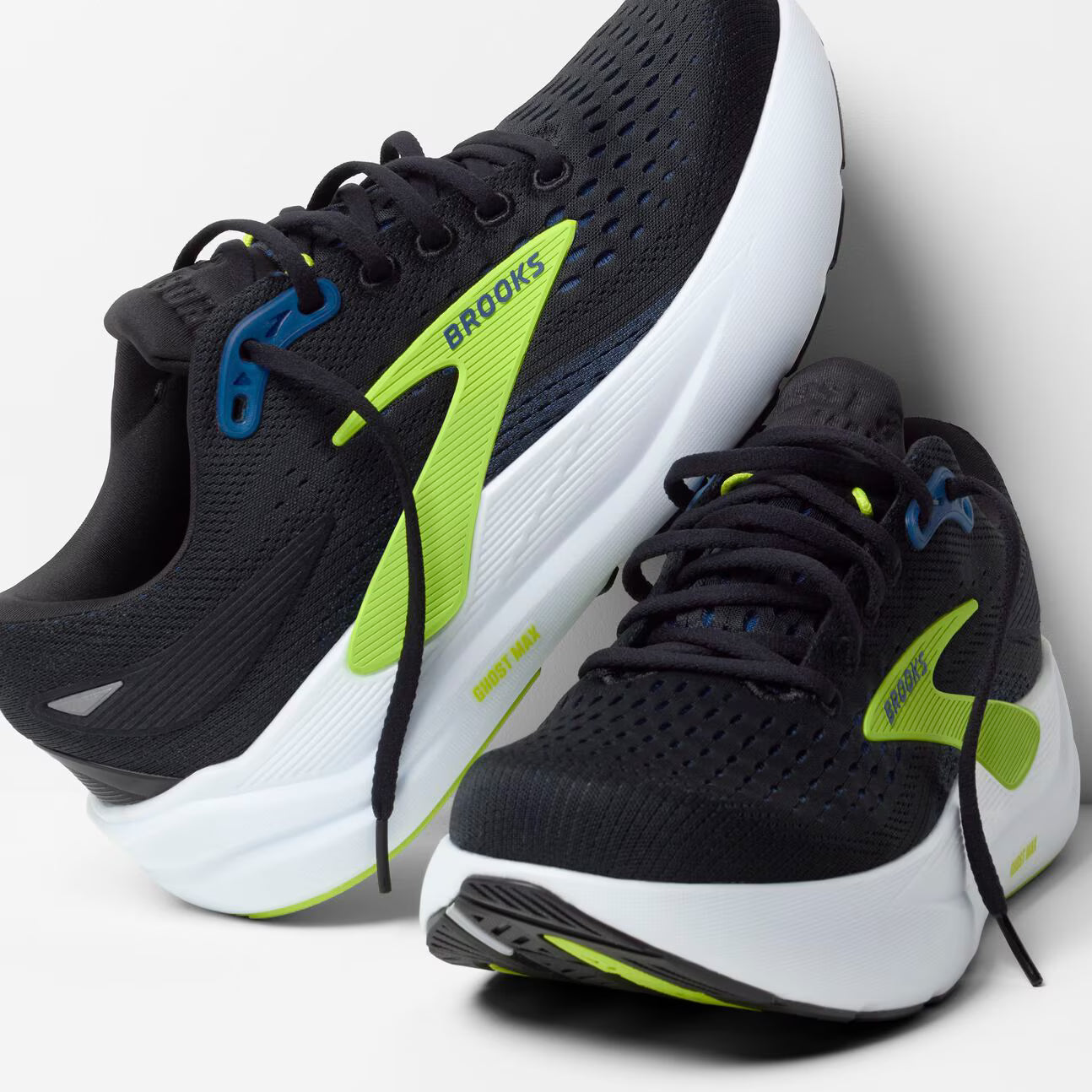 Brooks Men's Ghost Max 3 (Wide) - Black/Navy/Acid Lime
