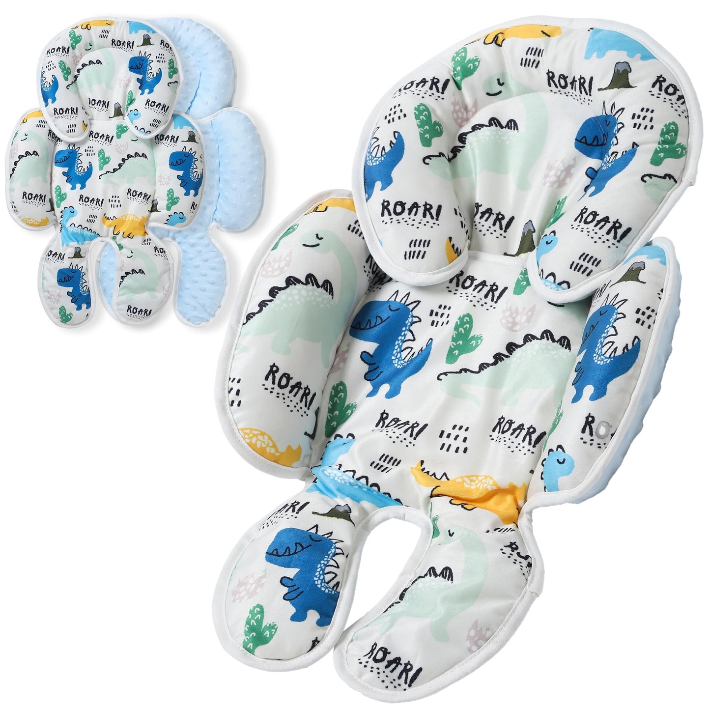 E1F1NN DOT Baby Car seat Head Support 2-in-1 Infant Car Seat Insert for Newborn Girls Boys Extra Soft Baby Support Pillow Cushion for Carseats Strollers Swings and Bouncers