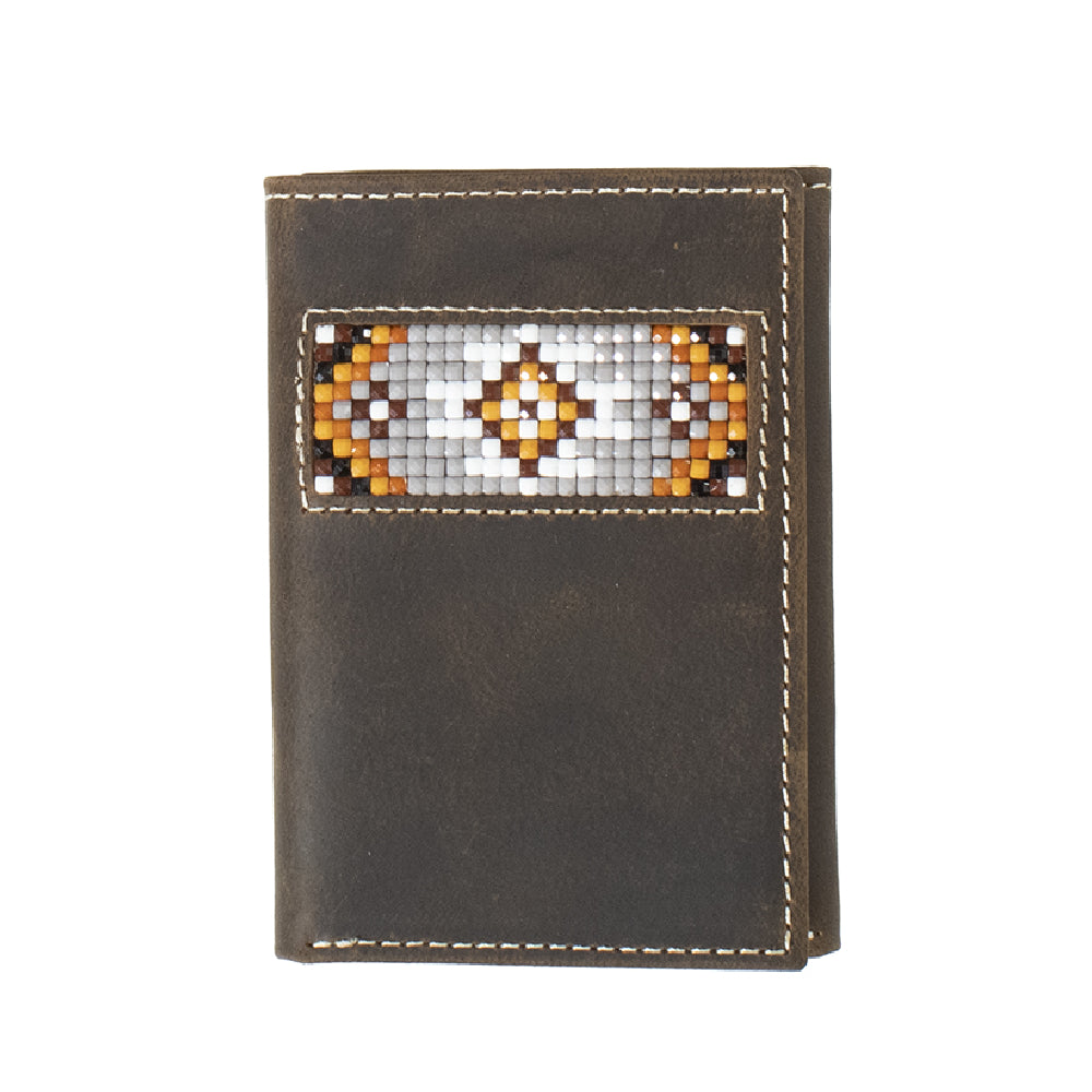 3D Trifold Southwest Inlay Beaded Wallet