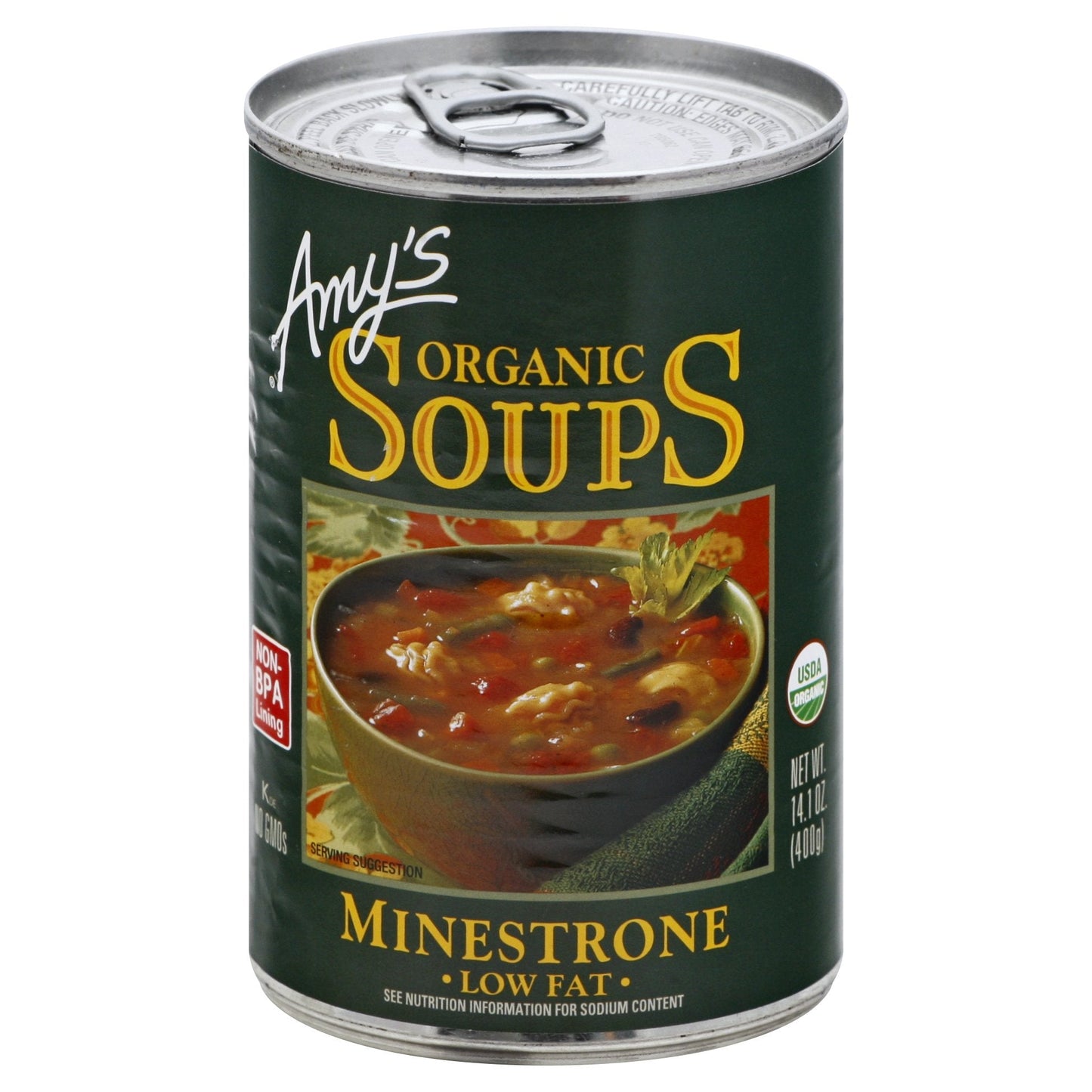 Amy's Organic Low Fat Minestrone Soup - 14.1 OZ 12 Pack