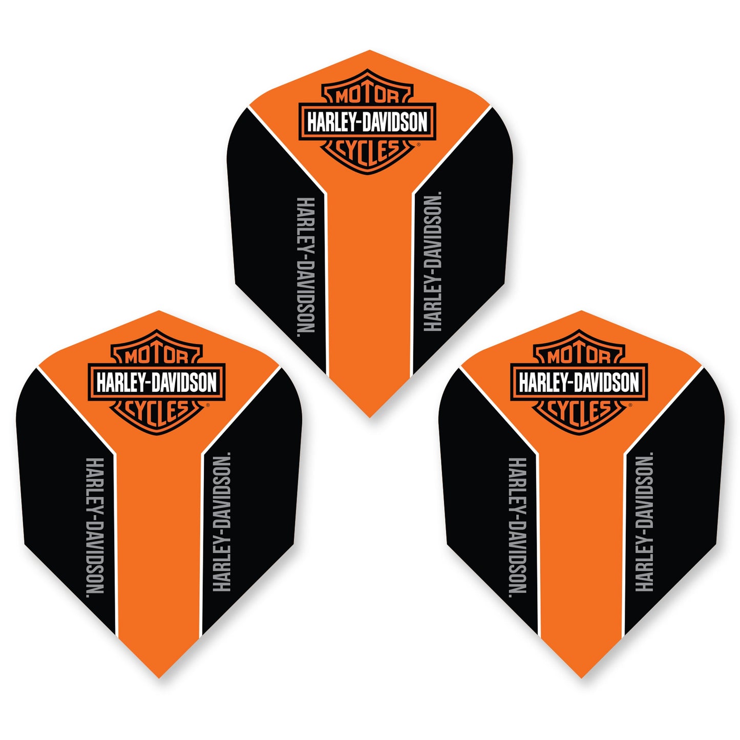 HARLEY DAVIDSON - Official Licensed Dart Flights - ORANGE AND BLACK - Standard Size - 100 Micron