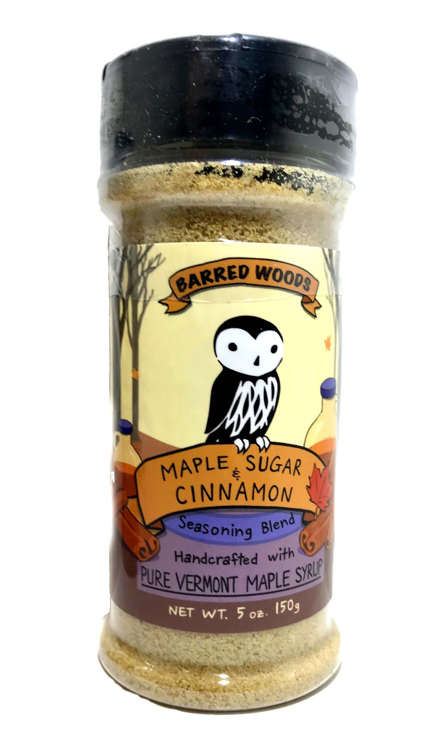 Barred Woods Maple Maple Sugar and Cinnamon - Shaker Jar - 5 OZ 12 Pack