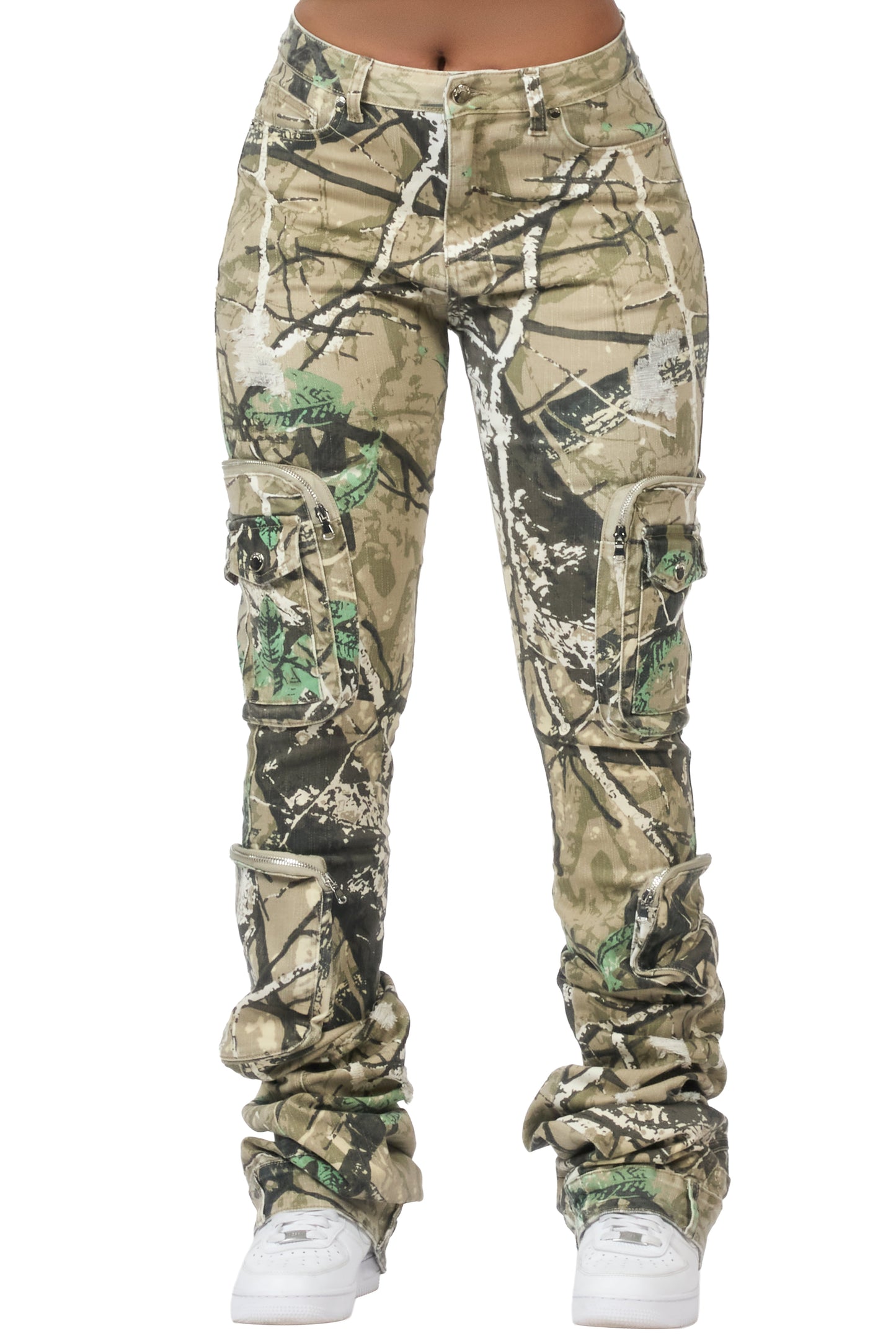 Alisson Tree Camo Cargo Super Stacked Jean