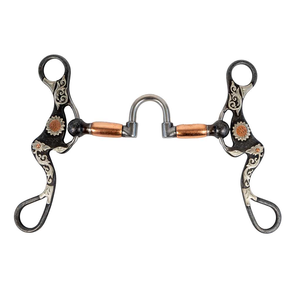 Aged Roll Port Bit with Floral Design