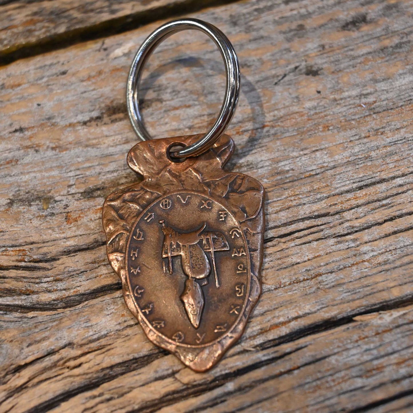 1940's-50's Solid Copper Arrowhead Key Chain