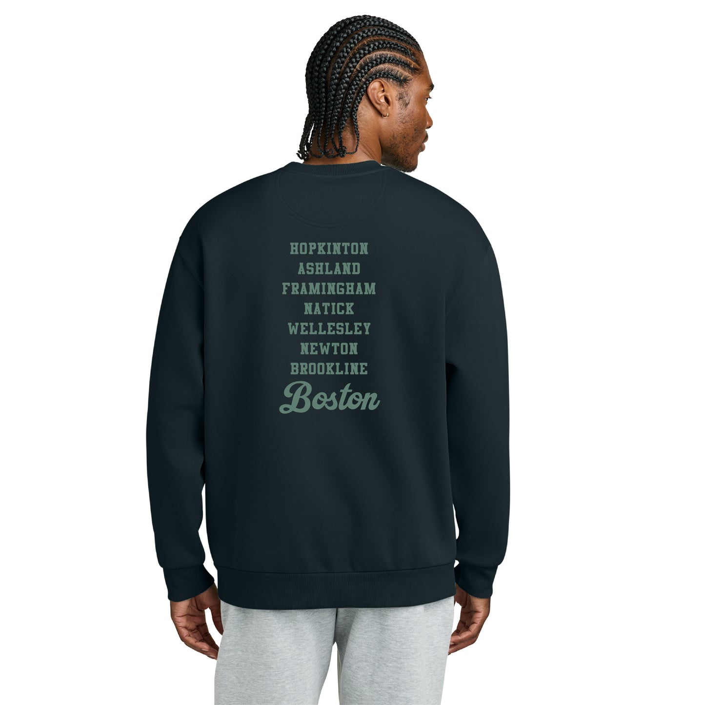 Boston 26.2 - Heavyweight Navy Blue Fleece Crew (DT6154) (HBM26-10 LC, HBM26-09)