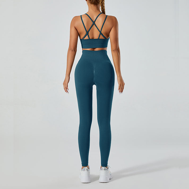 High-Waisted Leggings and Vest Gym Set