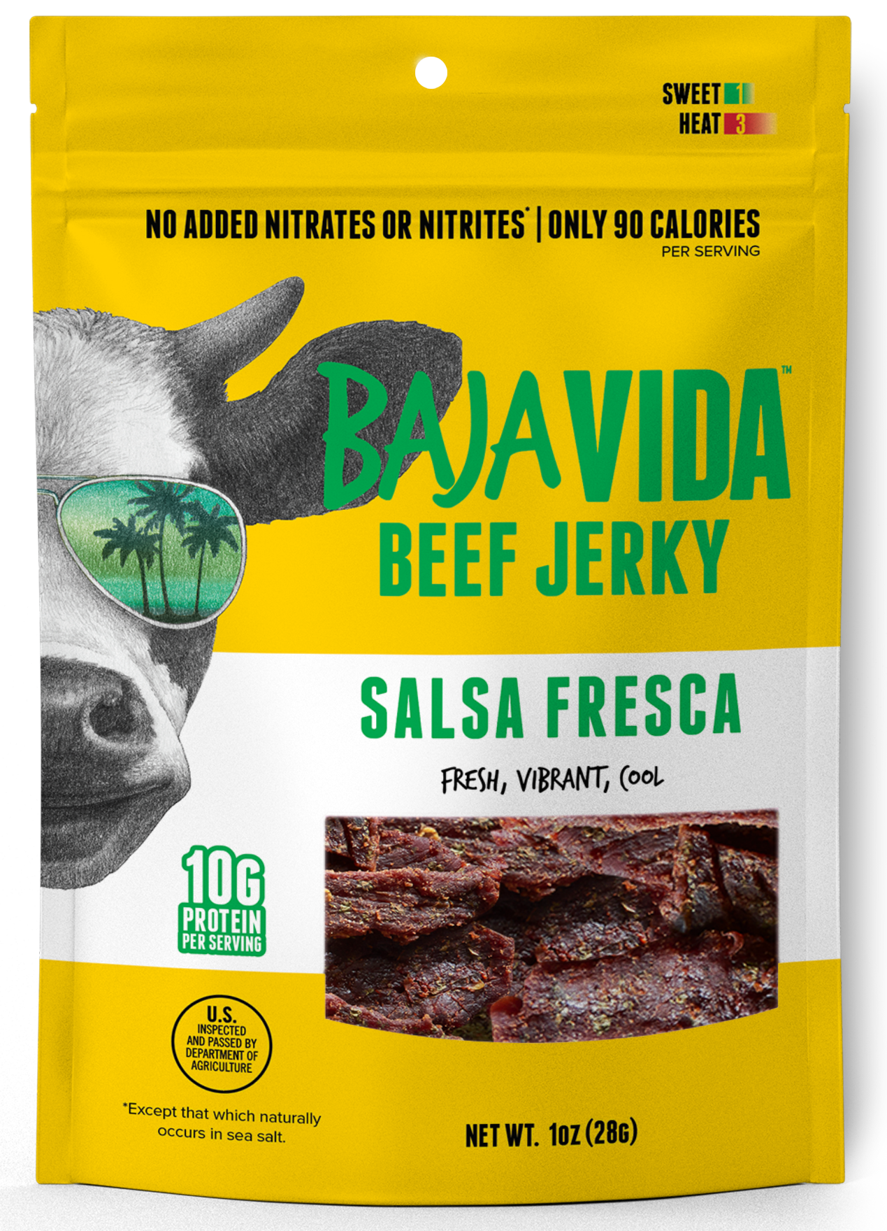 Baja Vida Snacks Salsa Fresca Beef Jerky - 1 OZ 72 Pack