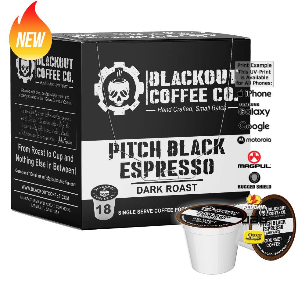 PITCH BLACK ESPRESSO COFFEE PODS 18CT