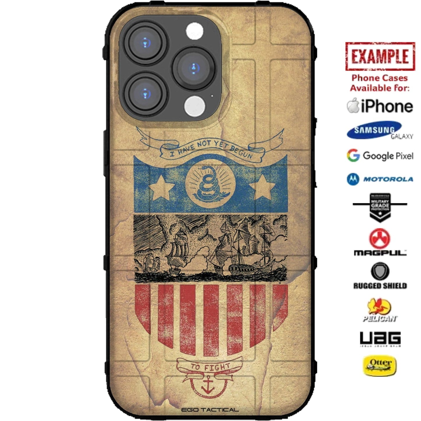 I Have Not Yet Begun To Fight - John Paul Jones on Parchment Custom Printed Case Design for Apple, Samsung, Google & Motorola Phone Models