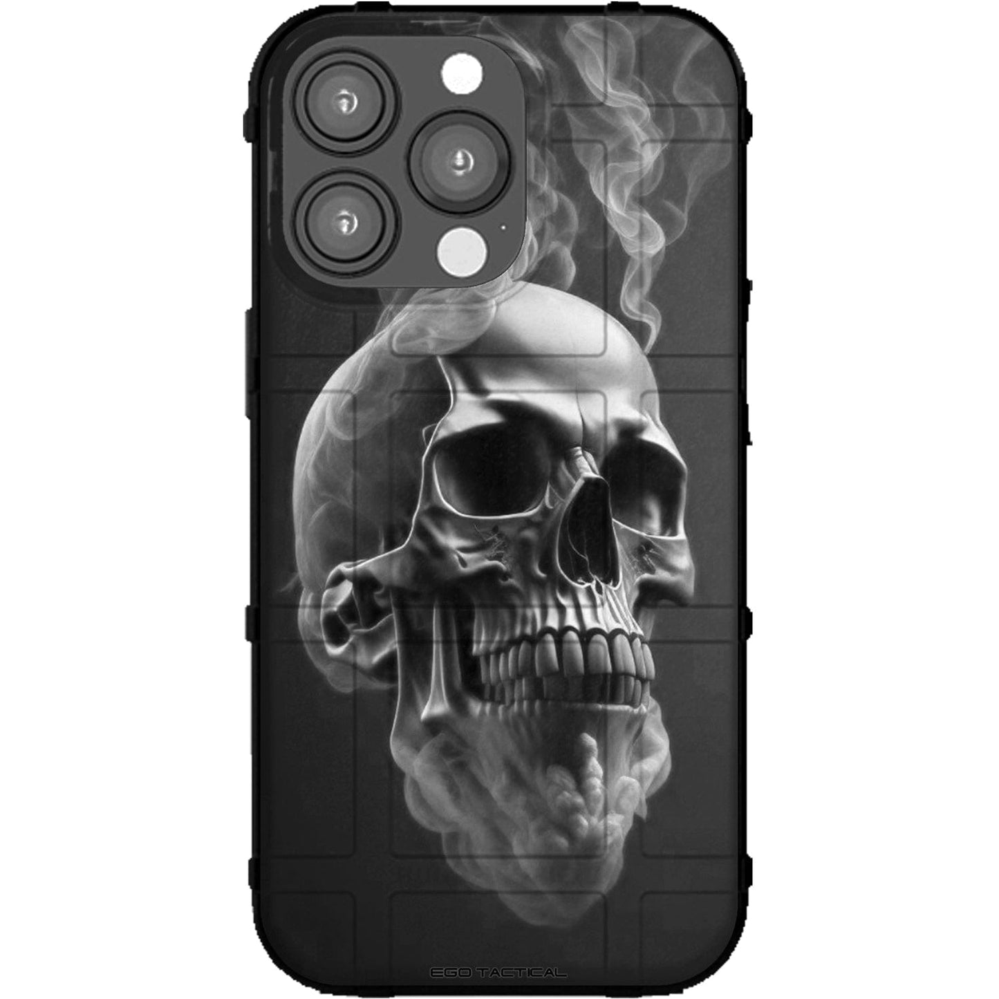 Smoking Skull Red White or Blue Print Custom Printed Case Design for Apple, Samsung, Google & Motorola Phone Models