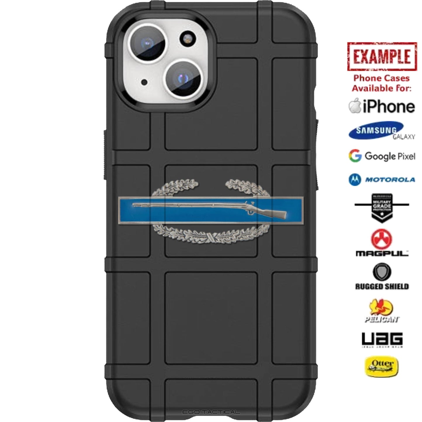 U.S. ARMY COMBAT INFANTRYMAN BADGE Design Custom Printed Case Design for Apple, Samsung, Google & Motorola Phone Models