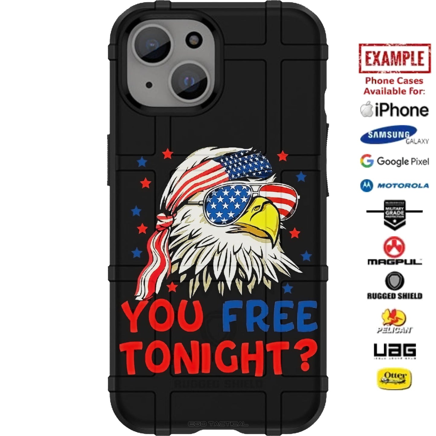 Eddie the Eagle You Free Tonight Design Custom Printed Case Design for Apple, Samsung, Google & Motorola Phone Models