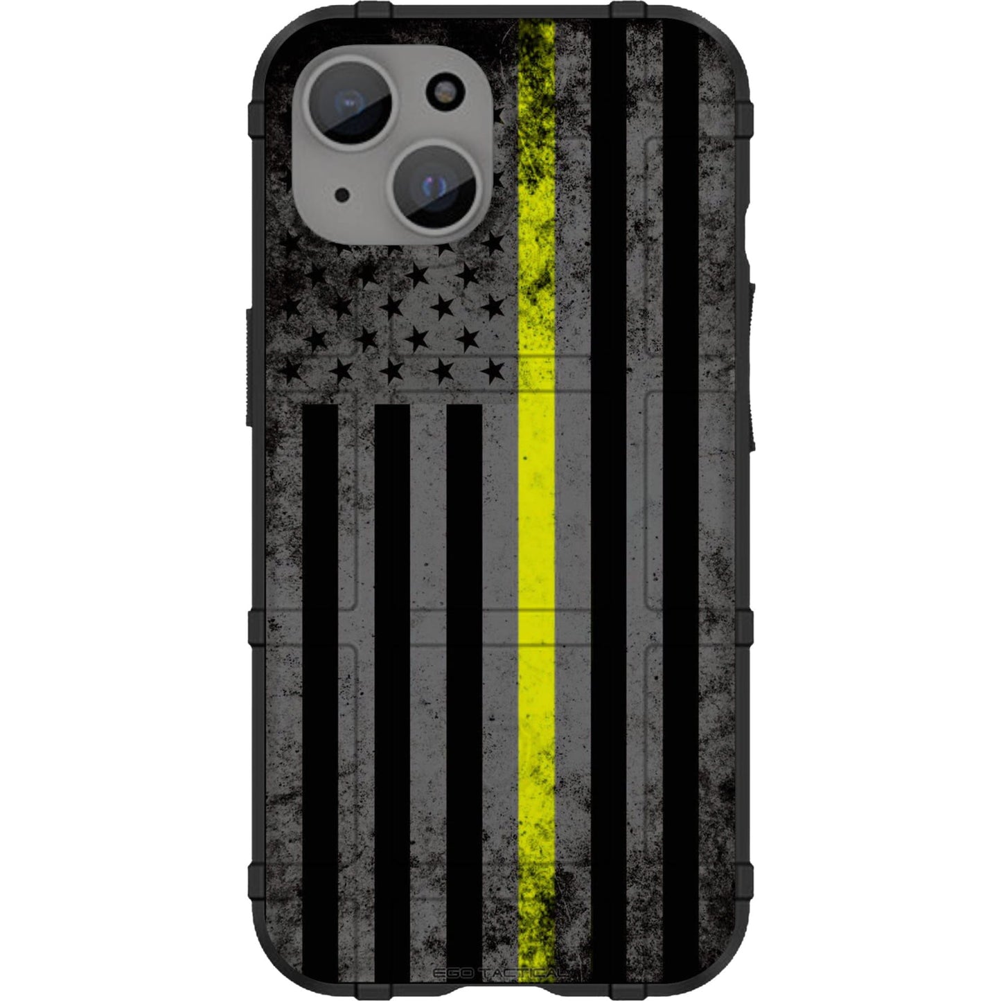 Worn Grey US American Flag Blue, Red, Yellow, Green Thin Line Assortment Custom Printed Case Design for Apple, Samsung, Google & Motorola Phone Models