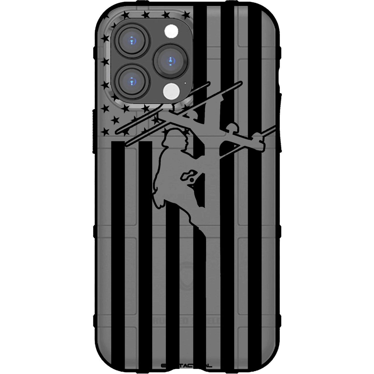 US Lineman Subdued American Flag Custom Printed Case Design for Apple, Samsung, Google & Motorola Phone Models