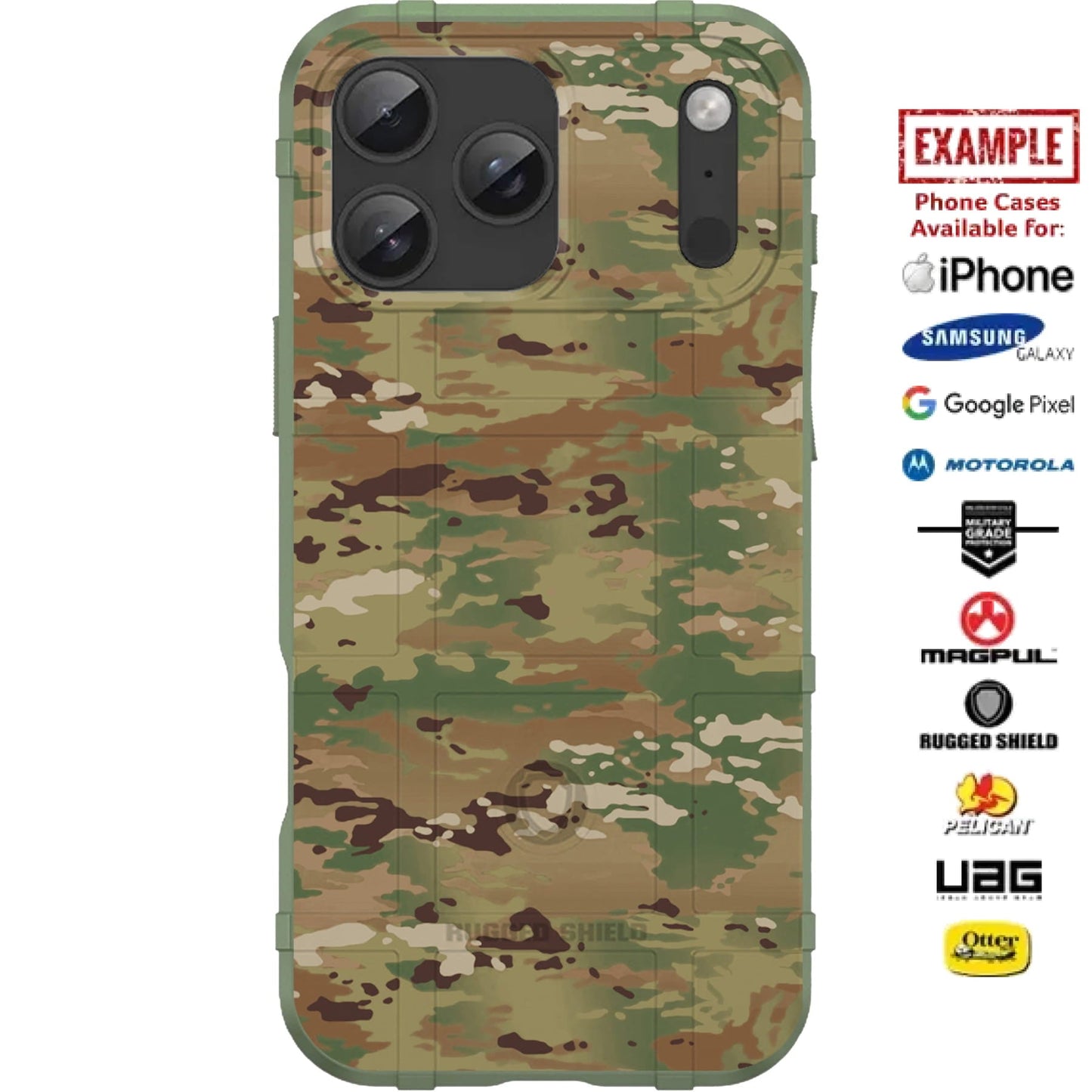 OCP Scorpion W2 Army Air Force ACU Uniform Camouflage Custom Printed Case Design for Apple, Samsung, Google & Motorola Phone Models