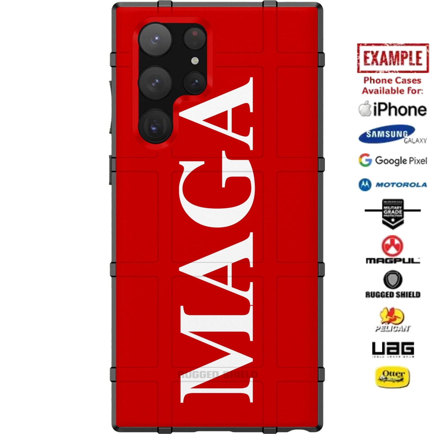 MAGA Red Custom Printed Case Design for Apple, Samsung, Google & Motorola Phone Models