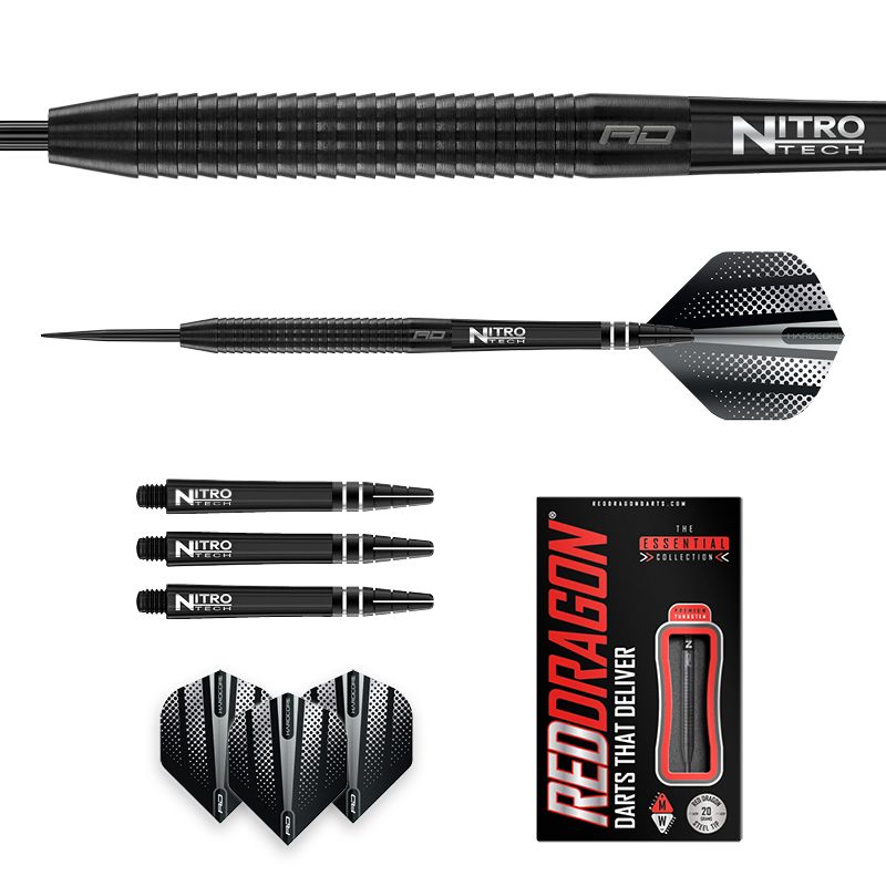 RED DRAGON - Razor Edge Black Darts - 85% Tungsten - 20g