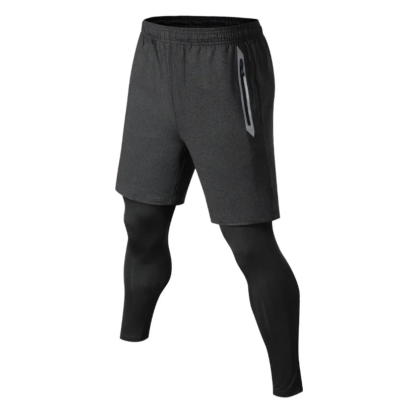 Men Sports Trouser 2 In 1 Compression Baselayer