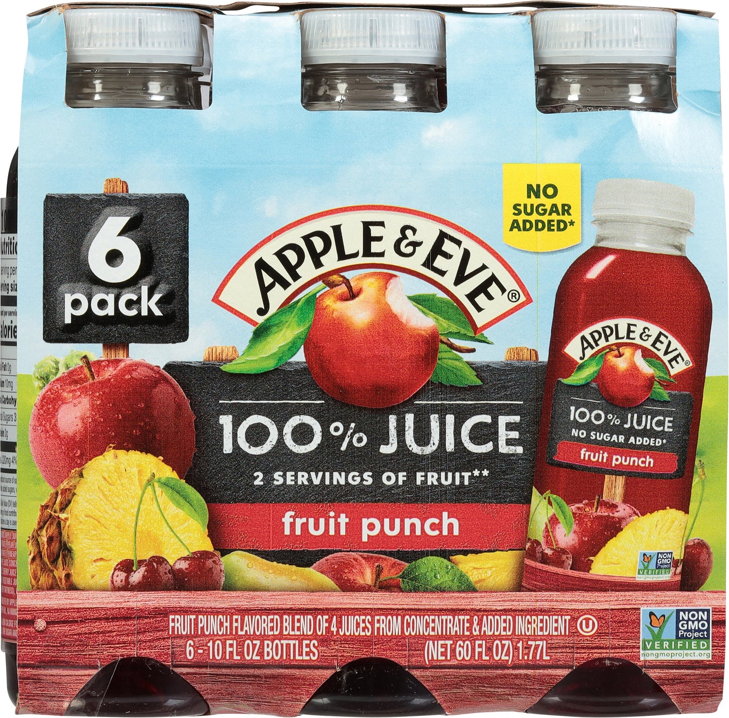 Apple & Eve Fruit Punch 100% Juice 6 - 10 fl oz Bottles - 60 FZ 4 Pack