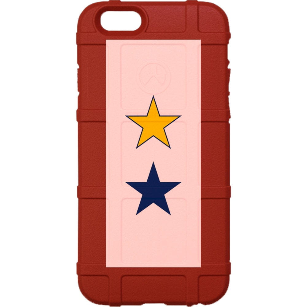 US Military Service Flag on Red Case, 1, 2 3 Stars Custom Printed Case Design for Apple, Samsung, Google & Motorola Phone Models