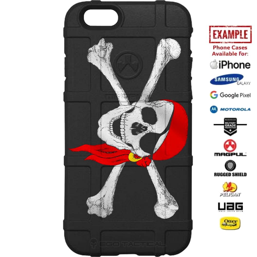 Jolly Roger Pirate Flag US Navy Custom Printed Case Design for Apple, Samsung, Google & Motorola Phone Models