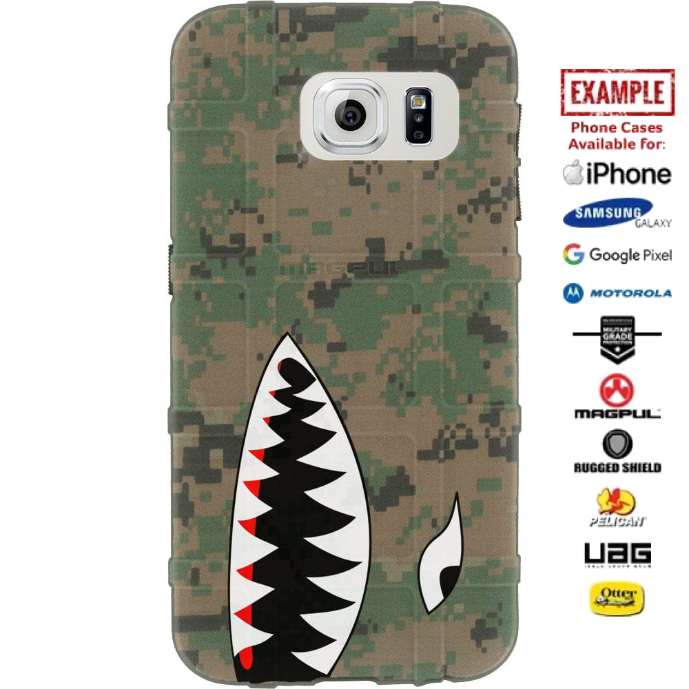 UCP Digital Camouflage, Shark Teeth Custom Printed Case Design for Apple, Samsung, Google & Motorola Phone Models