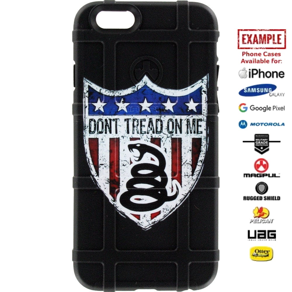 Don't Tread on Me Shield Custom Printed Case Design for Apple, Samsung, Google & Motorola Phone Models