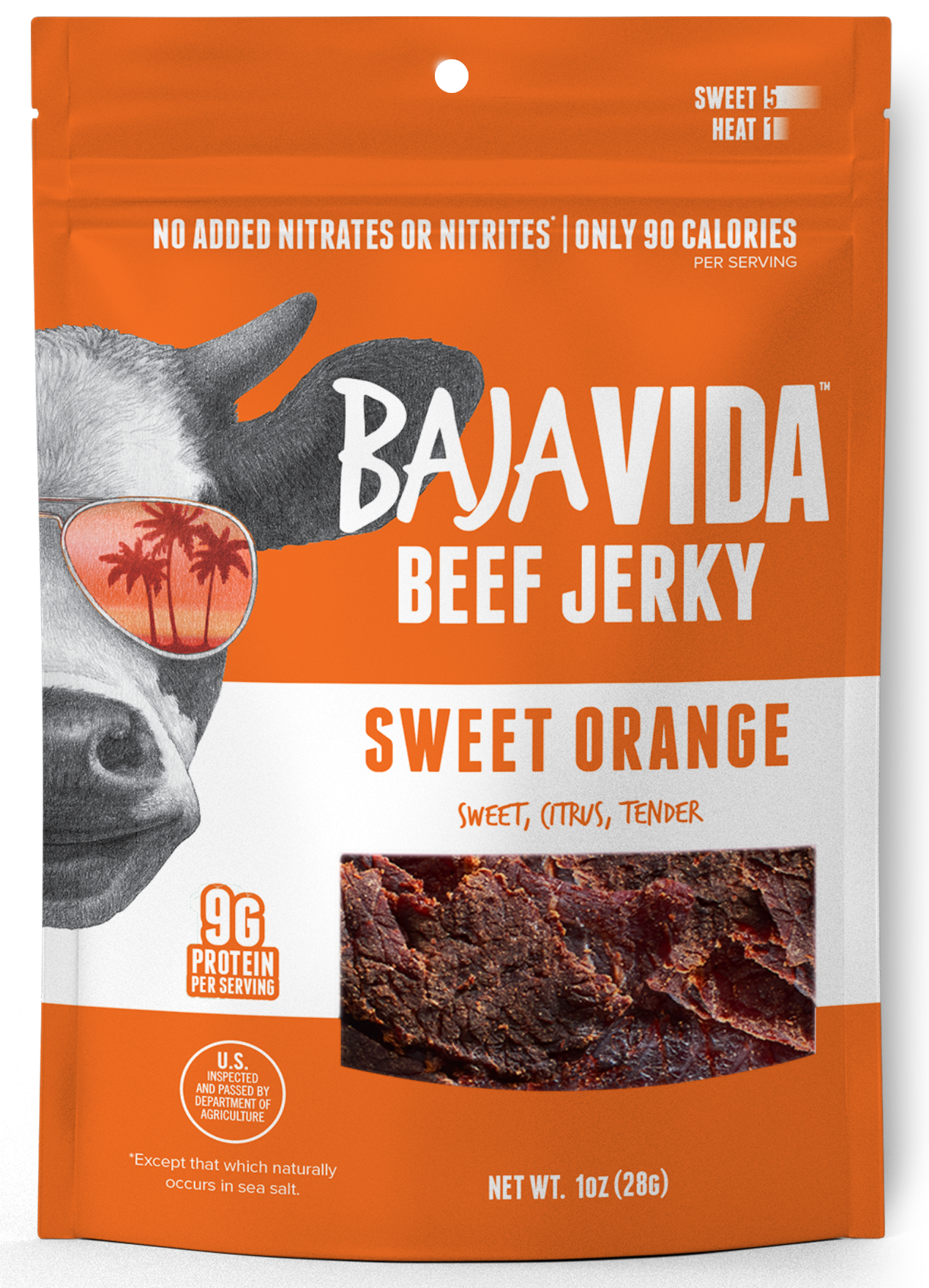 Baja Vida Snacks Sweet Orange Beef Jerky - 1 OZ 72 Pack