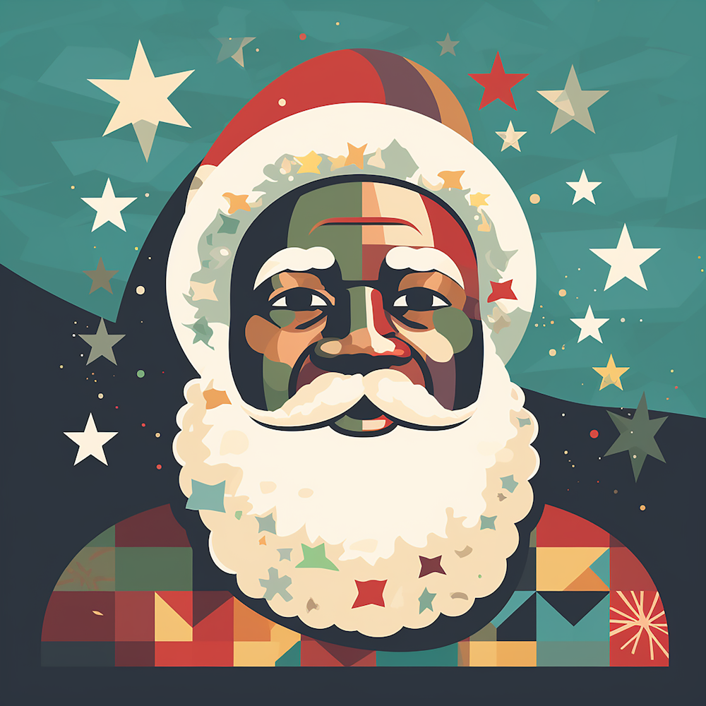 Black Santa Abstract - STK00927 (DTF Transfers)
