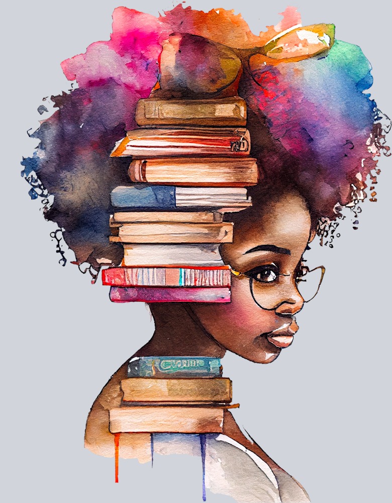 Black Girl And Books 5 - STK00622 (DTF Transfers)