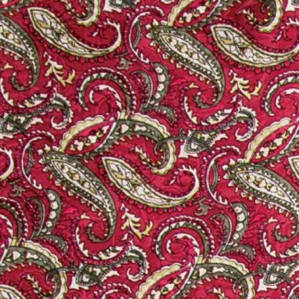 20" Paisley Silk Wild Rag - Wine/Olive