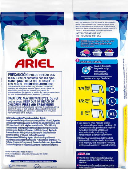 Ariel Laundry Detergent Powder, Original, 80 Loads - 127 OZ 5 Pack