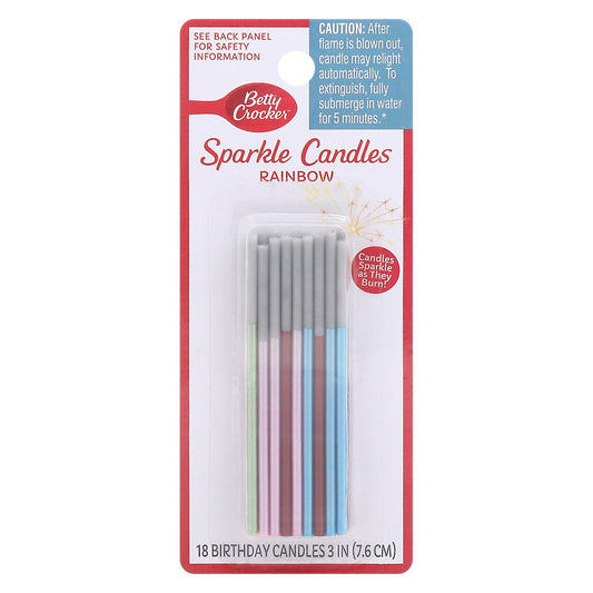 Betty Crocker Rainbow Sparkle Candles - 18.0 OZ 6 Pack