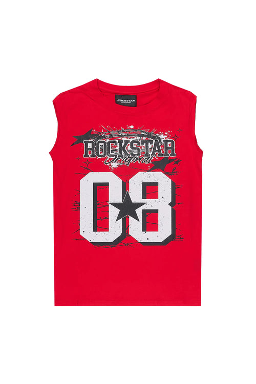 Boys Allstar Red Cut Off Graphic T-Shirt