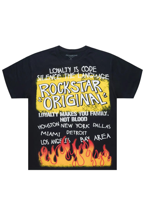 Beno 2.0 Black/Yellow Oversized Graphic T-Shirt