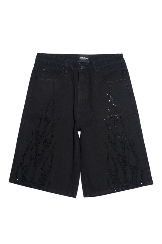 Amasa Black Rhinestone Jort