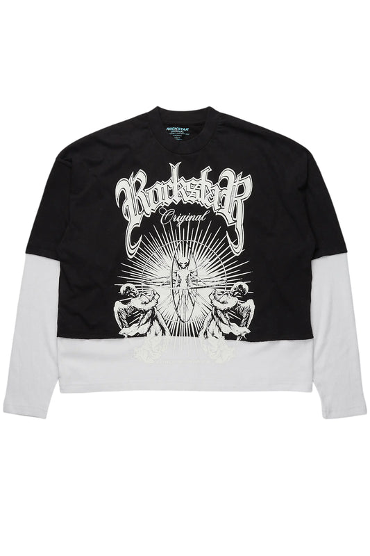 Ala Black/White Double Layer T-Shirt