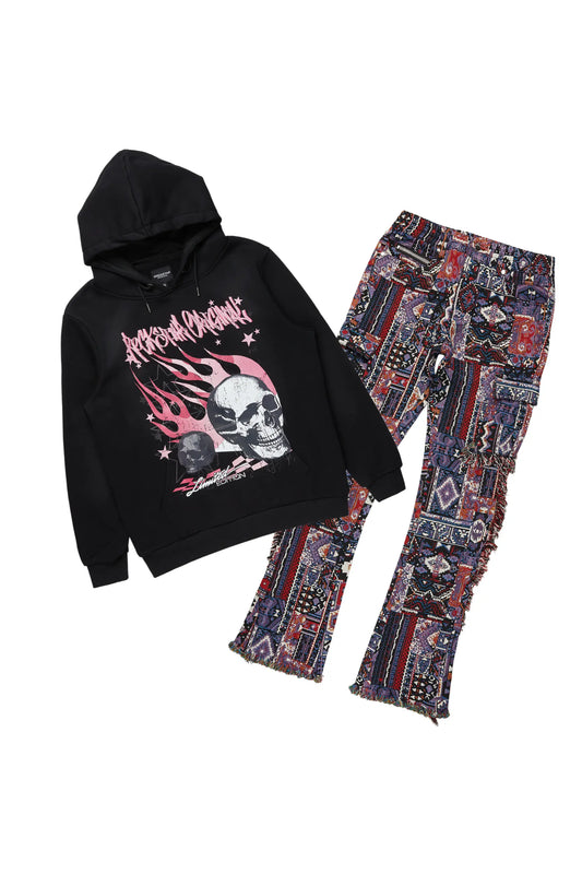 Anneso Black Hoodie/Tapestry Jean Bundle