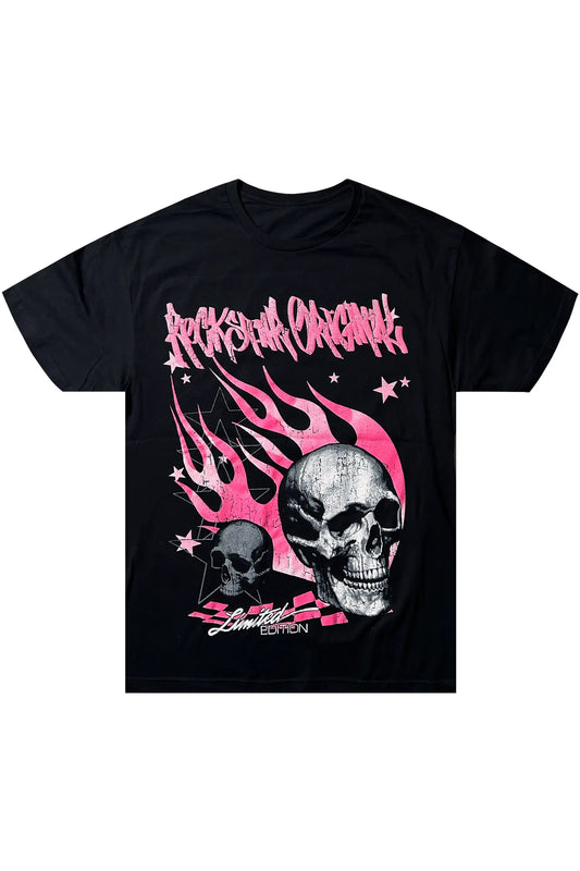 Anesso Black Graphic T-Shirt