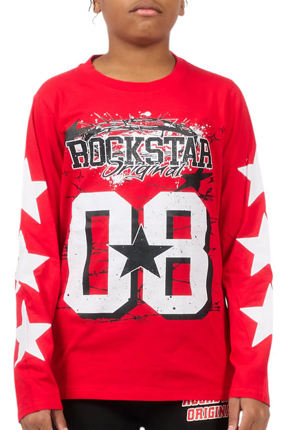 Boys Allstar Red Graphic L/S T-Shirt