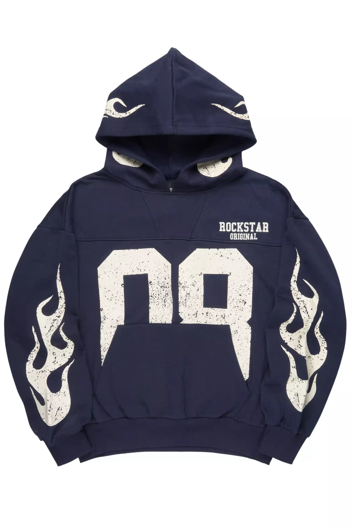 Aubin Navy Boxy Crop Hoodie