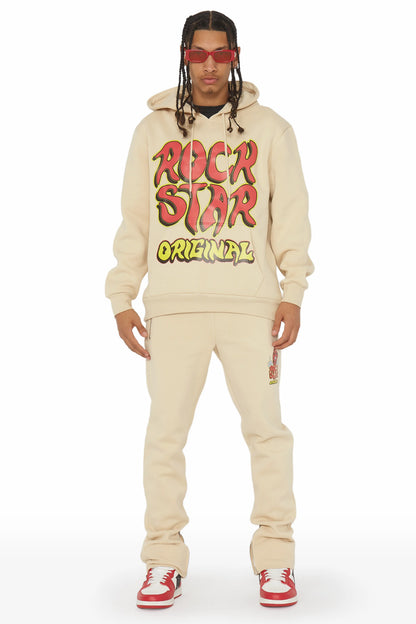 Bastien Beige Slim Fit Track Set